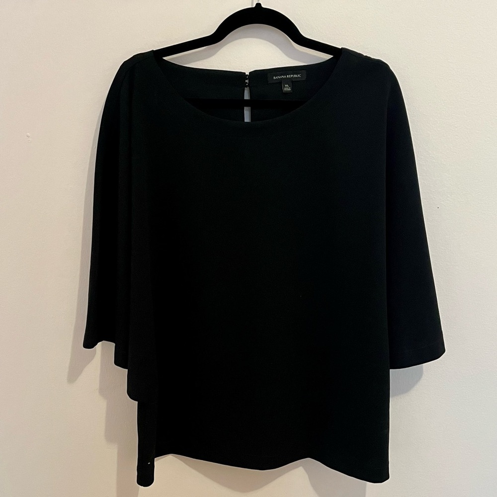 Black Flutter Sleeve Top XL